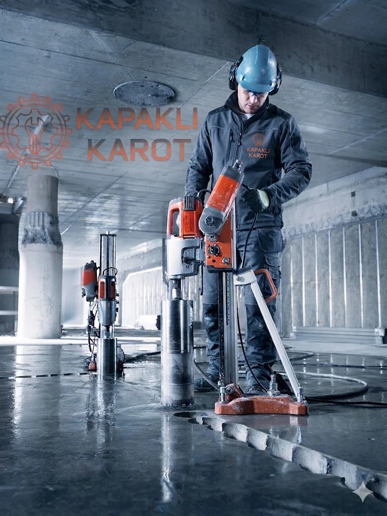 İnşaat sahasında karot çalışması